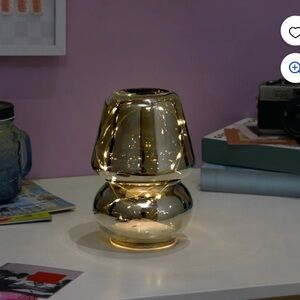 Urban Shop 5" W x 7.5" H Chrome Glass Mushroom Lamp NEW in Package #TeenDecor